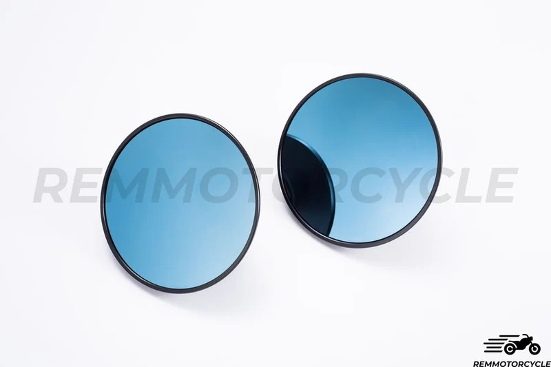 Paire de Rétroviseurs Bout de Guidon Noir Rond 22 mm Version Supérieure CNC