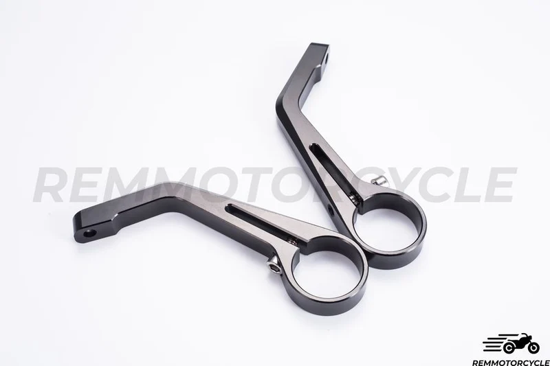 Paire de Rétroviseurs Bout de Guidon Noir Rond 22 mm Version Supérieure CNC