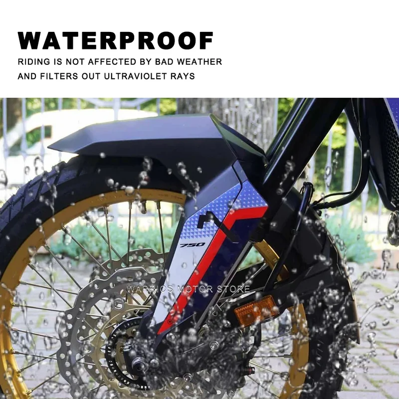 Motorcycle 3D Gel Resin Stickers Kit Guards Front Fender For HONDA XL750 TRANSALP DAL 2023