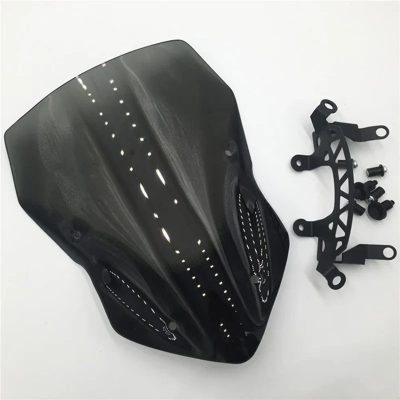Motorcycle High Quality Windshield WindScreen Smoke Black Screen W/ Bracket Accessories For Kawasaki Z900 2017