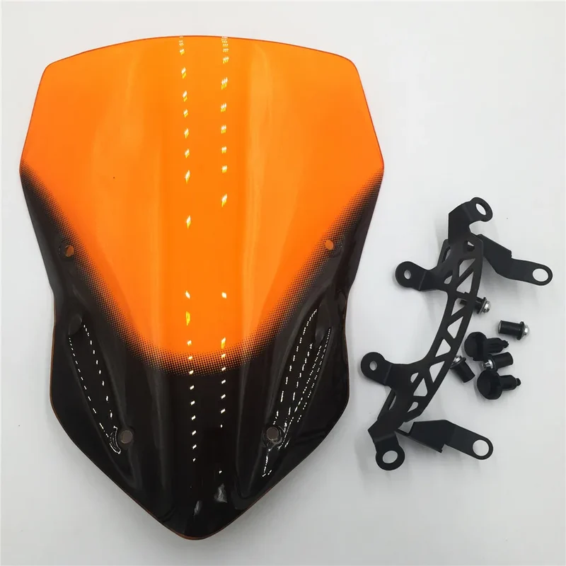 Motorcycle High Quality Windshield WindScreen Smoke Black Screen W/ Bracket Accessories For Kawasaki Z900 2017
