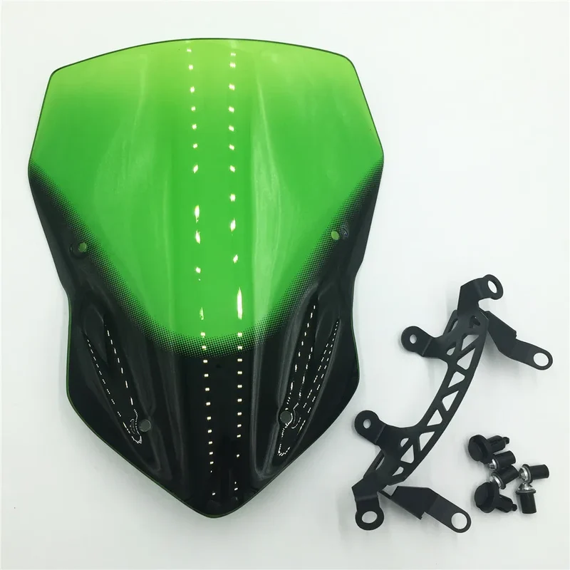 Motorcycle High Quality Windshield WindScreen Smoke Black Screen W/ Bracket Accessories For Kawasaki Z900 2017