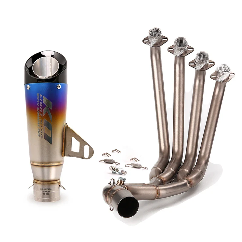 For Honda CB650F CB650R CBR650 CBR650F 2014-2022 Slip On 51mm Motorcycle Exhaust System Escape Front Link Pipe Stainless Steel