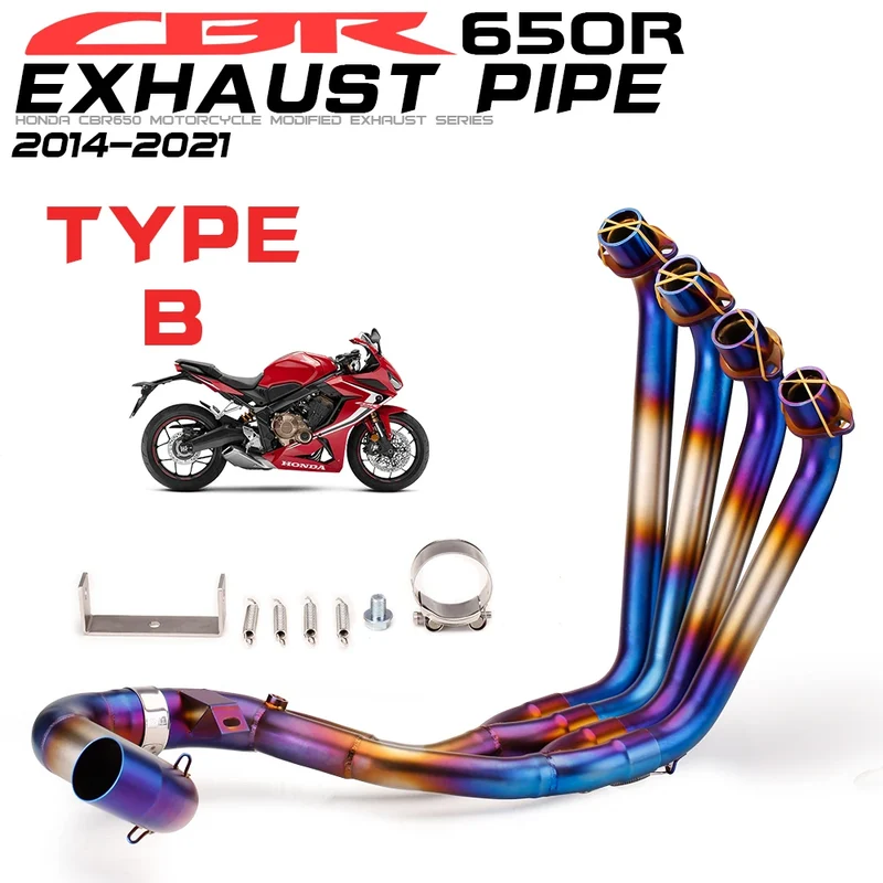 CBR650F CBR650 CB650F Motorcycle Exhaust Slip-On Front Link Pipe Escape Moto Full System Moveable Connect For Honda CBR 650R 650