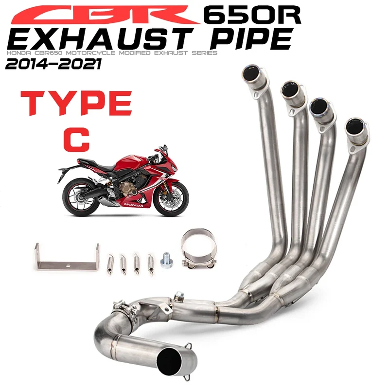 CBR650F CBR650 CB650F Motorcycle Exhaust Slip-On Front Link Pipe Escape Moto Full System Moveable Connect For Honda CBR 650R 650