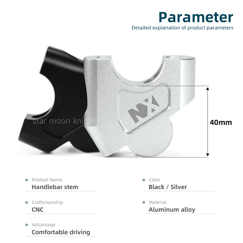 Handlebar Riser For Honda NX400 NX 400 NX 500 NX500 2024 Motorcycle Accessories Handle Bar Lift Clamp Extend Adapter Mount