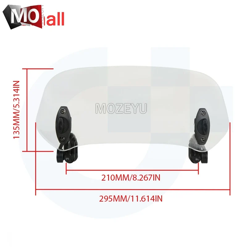 Motorcycle Windshield Extension Spoiler Windscreen Air Deflector For Honda NT650 Hawk GT NTV 600 650 NX500 NX650 J-X Dominator