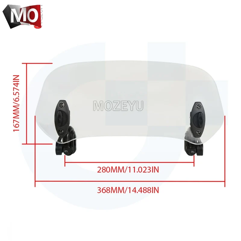 Motorcycle Windshield Extension Spoiler Windscreen Air Deflector For Honda NT650 Hawk GT NTV 600 650 NX500 NX650 J-X Dominator