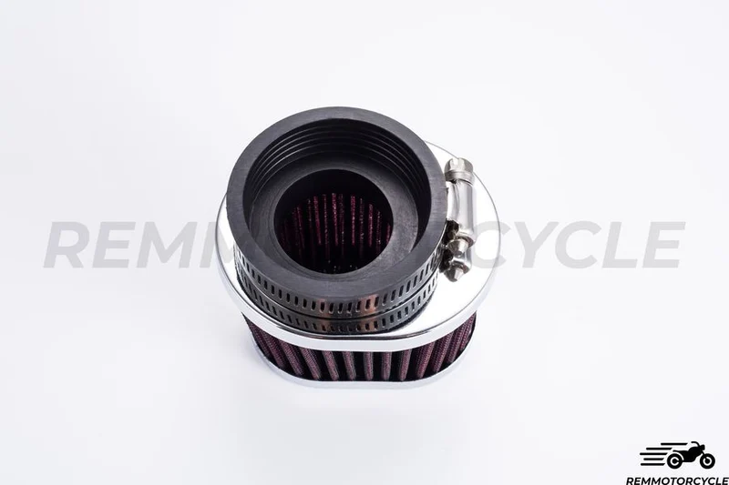 Filtre à Air Chromé Ovale Rouge