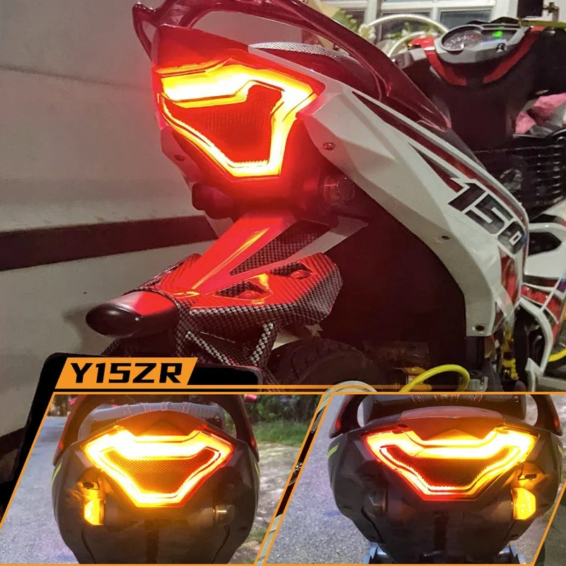 For Yamaha MT03 MT25 YZF R3 R25 Y15ZR MT07 FZ07 Motorcycle LED Taillight Moto Rear Brake Light Indicator Lamp Turn Signals