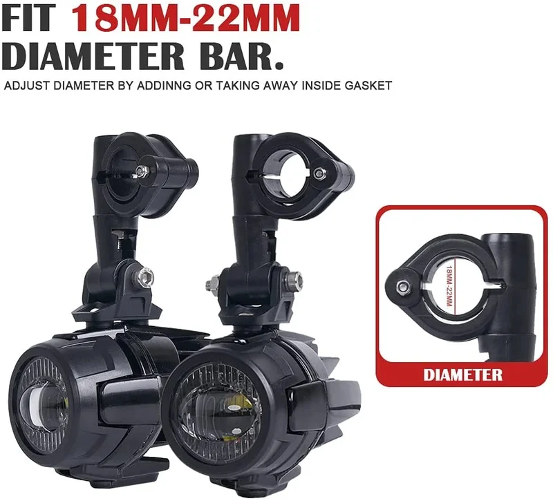2014-2022 For Kawasaki Benelli etc Motorcycle LED Auxiliary Light Car Fog Light Assemblie Driving Lamp Spotlight Holder