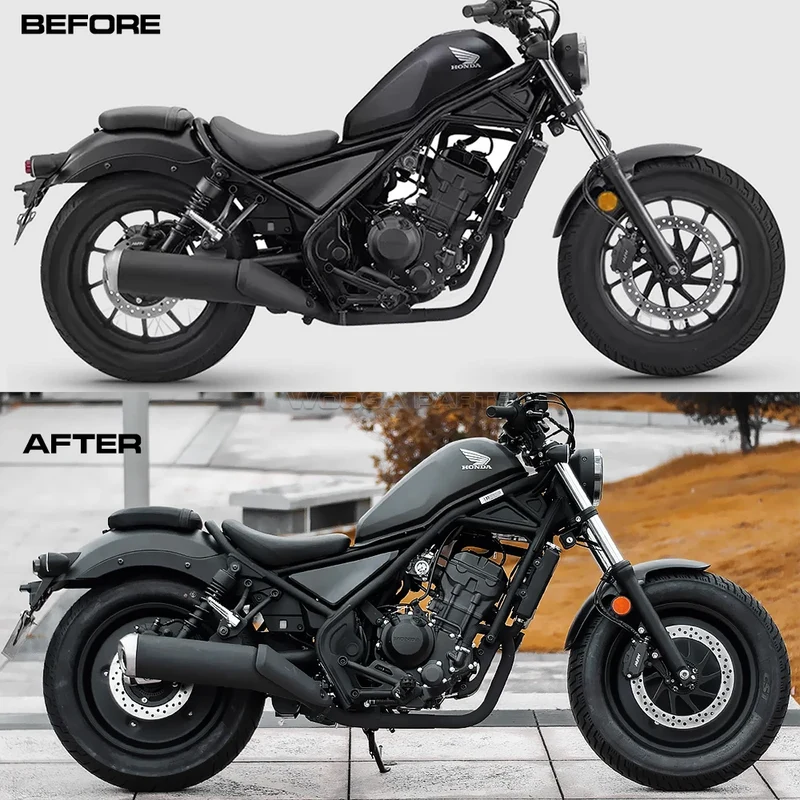 Wheel Cover Set For Honda Rebel 250 300 500 Front Rear Wheel Covers CMX 250 300 500 Rebel Black Armor Custom Rims Wheels