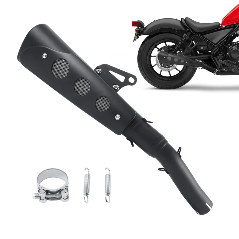 For Honda CMX 300 CMX 500 Rebel 2017-2023 Motorcycle Exhaust Slip-on Muffler Pipe Tube with Heat Shield Cover Kit
