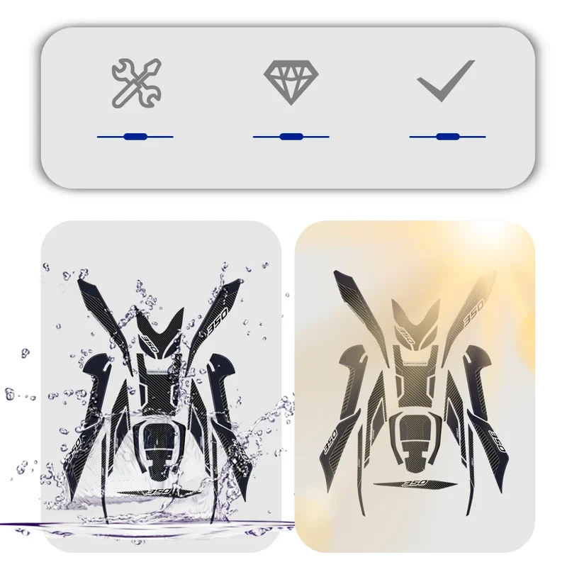 For Honda Forza 350 NSS 350 Motorcycle Parts Rear Handlebar Protection 3D Epoxy Resin Sticker 2021 2022 2023