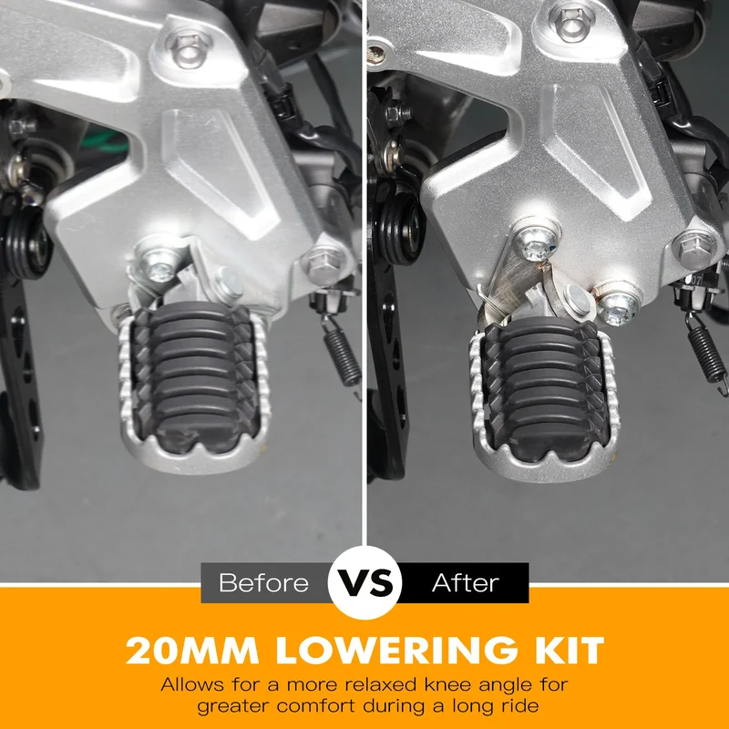 For 2022 Tenere 700 World Raid Footpegs Lower Bracket 20mm Lowering Footrests Mount Brackets for Yamaha Tenere 700 2019-2024