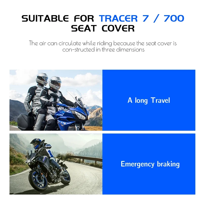 Motorcycle Anti-Slip 3D Mesh Fabric Seat Cover Breathable Waterproof Cushion For Yamaha Tracer 7 Tracer 700 GT MT-07 Tracer