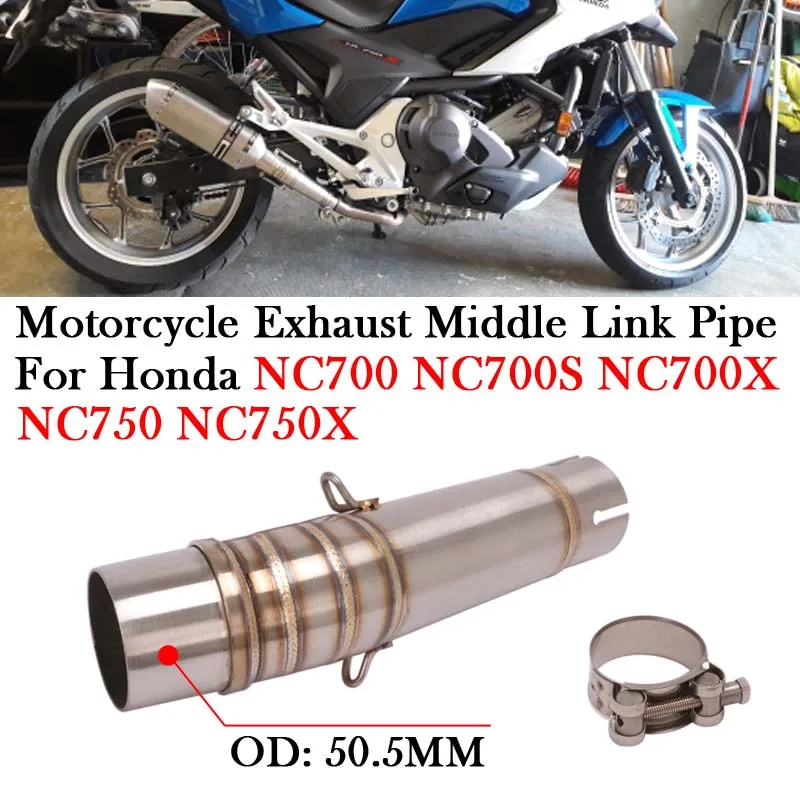 Slip-On For HONDA NC700 NC700S NC700X NC750 NC750X Connect Motorcycle Exhaust Escape Moto Modify 51MM Muffler Middle Link Pipe