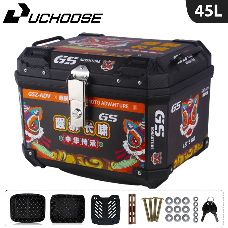 45L Motorcycle Tail Box Universal For R1200GS R1250GS F800GS F850GS G310gs F750gs Top Rear Luggage Tool Tail Box Large Capacity