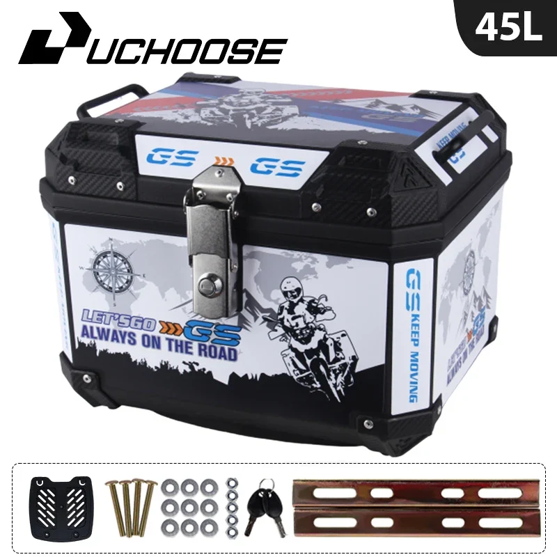 45L Motorcycle Tail Box Universal For R1200GS R1250GS F800GS F850GS G310gs F750gs Top Rear Luggage Tool Tail Box Large Capacity