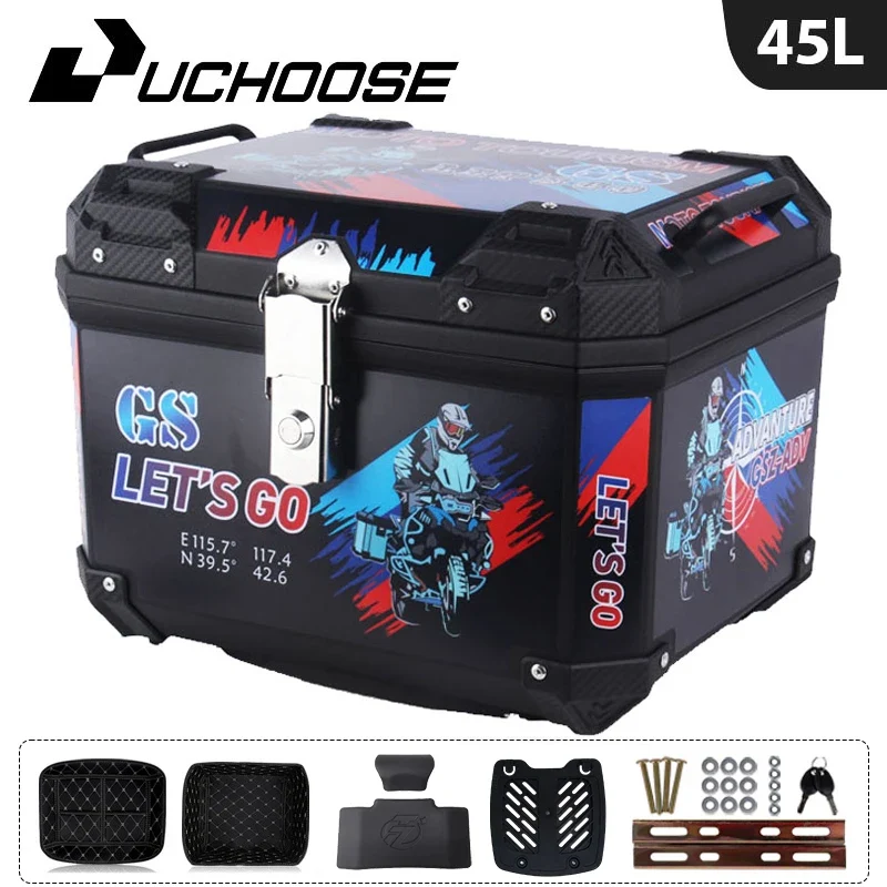 45L Motorcycle Tail Box Universal For R1200GS R1250GS F800GS F850GS G310gs F750gs Top Rear Luggage Tool Tail Box Large Capacity