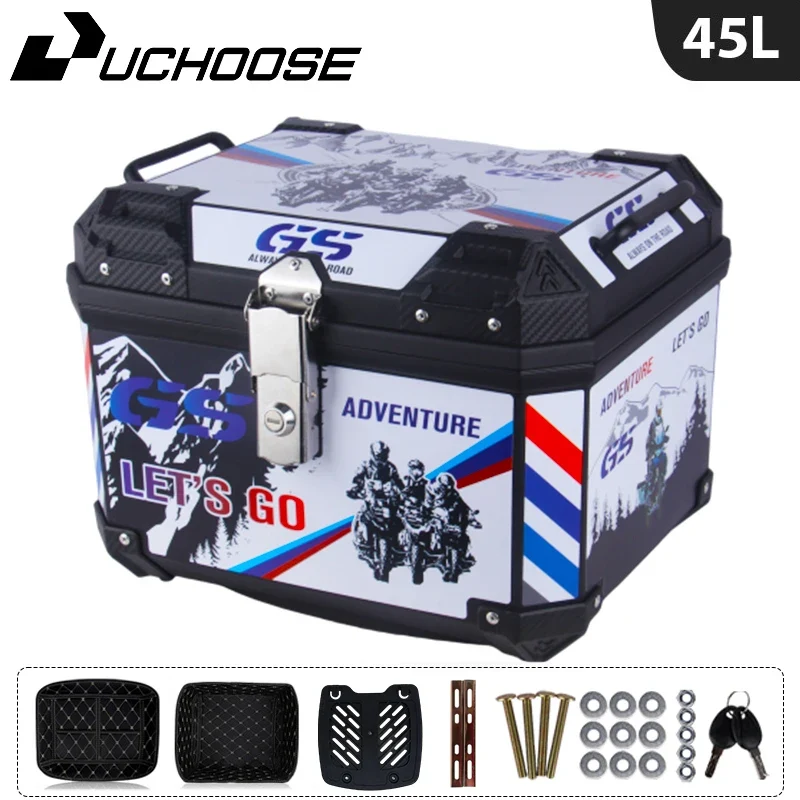 45L Motorcycle Tail Box Universal For R1200GS R1250GS F800GS F850GS G310gs F750gs Top Rear Luggage Tool Tail Box Large Capacity