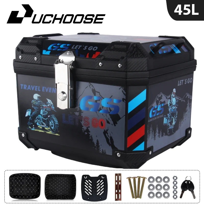 45L Motorcycle Tail Box Universal For R1200GS R1250GS F800GS F850GS G310gs F750gs Top Rear Luggage Tool Tail Box Large Capacity