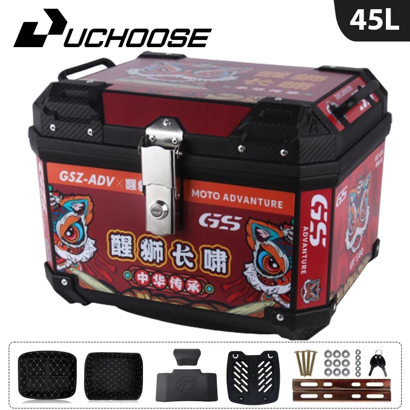 45L Motorcycle Tail Box Universal For R1200GS R1250GS F800GS F850GS G310gs F750gs Top Rear Luggage Tool Tail Box Large Capacity