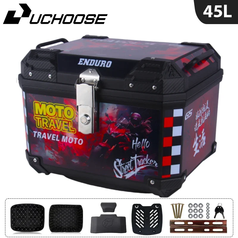 45L Motorcycle Tail Box Universal For R1200GS R1250GS F800GS F850GS G310gs F750gs Top Rear Luggage Tool Tail Box Large Capacity