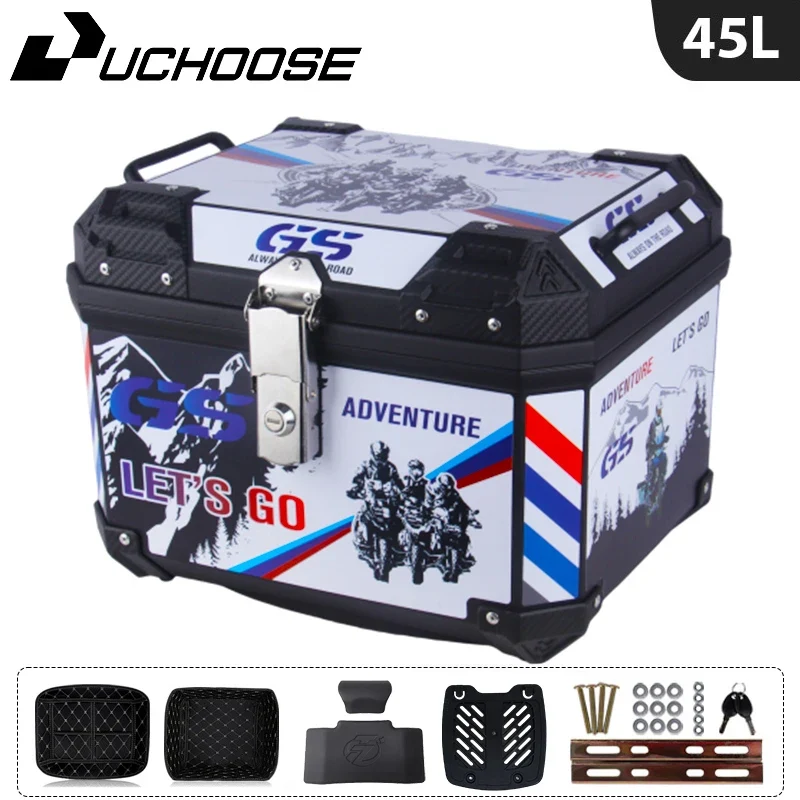 45L Motorcycle Tail Box Universal For R1200GS R1250GS F800GS F850GS G310gs F750gs Top Rear Luggage Tool Tail Box Large Capacity