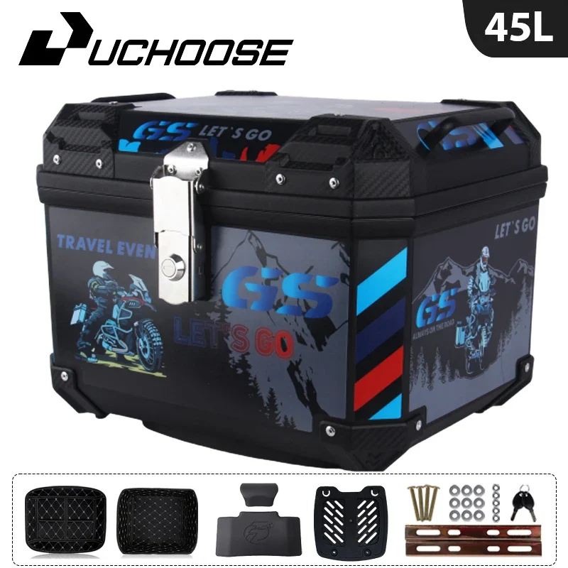 45L Motorcycle Tail Box Universal For R1200GS R1250GS F800GS F850GS G310gs F750gs Top Rear Luggage Tool Tail Box Large Capacity