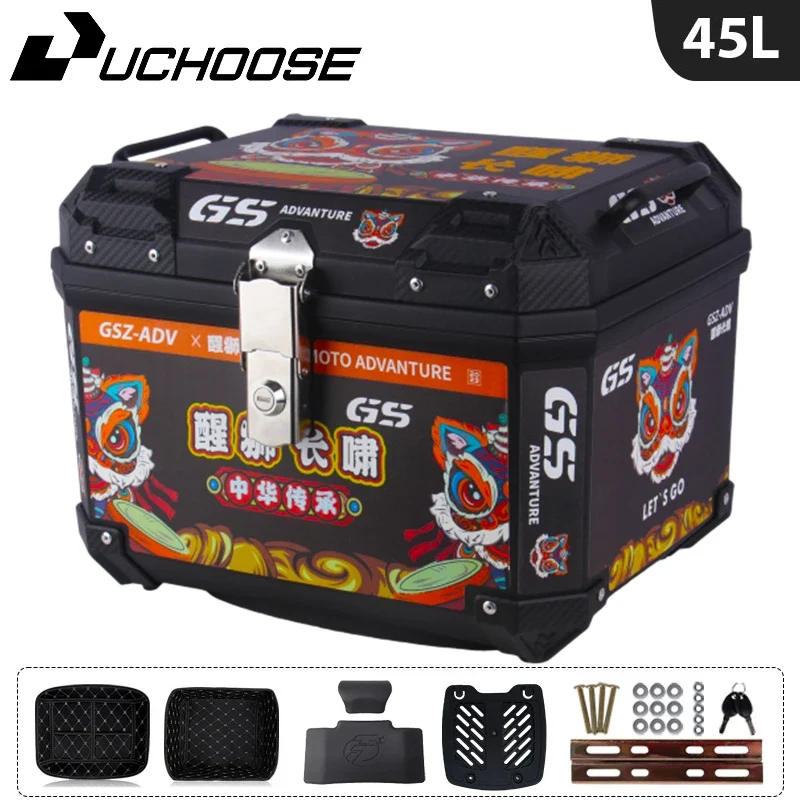 45L Motorcycle Tail Box Universal For R1200GS R1250GS F800GS F850GS G310gs F750gs Top Rear Luggage Tool Tail Box Large Capacity