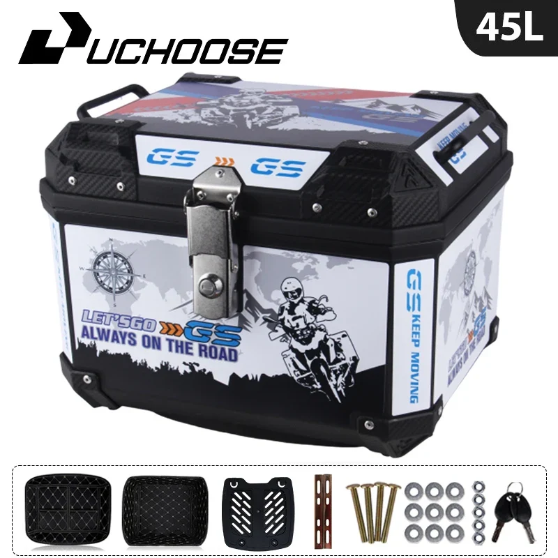 45L Motorcycle Tail Box Universal For R1200GS R1250GS F800GS F850GS G310gs F750gs Top Rear Luggage Tool Tail Box Large Capacity