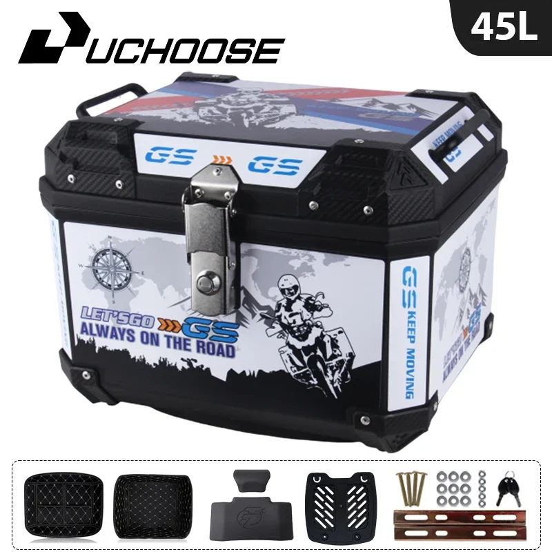45L Motorcycle Tail Box Universal For R1200GS R1250GS F800GS F850GS G310gs F750gs Top Rear Luggage Tool Tail Box Large Capacity