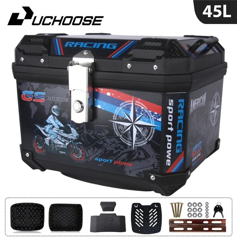 45L Motorcycle Tail Box Universal For R1200GS R1250GS F800GS F850GS G310gs F750gs Top Rear Luggage Tool Tail Box Large Capacity