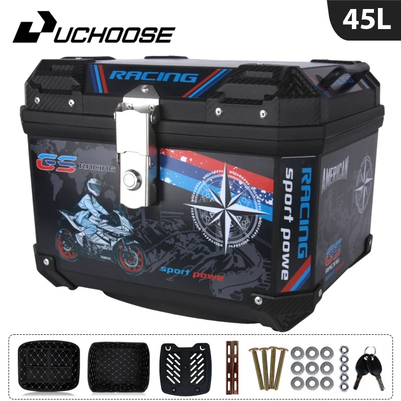 45L Motorcycle Tail Box Universal For R1200GS R1250GS F800GS F850GS G310gs F750gs Top Rear Luggage Tool Tail Box Large Capacity