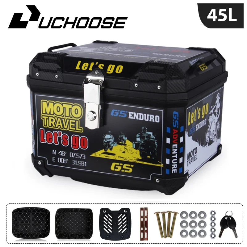 45L Motorcycle Tail Box Universal For R1200GS R1250GS F800GS F850GS G310gs F750gs Top Rear Luggage Tool Tail Box Large Capacity