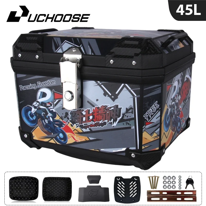 45L Motorcycle Tail Box Universal For R1200GS R1250GS F800GS F850GS G310gs F750gs Top Rear Luggage Tool Tail Box Large Capacity