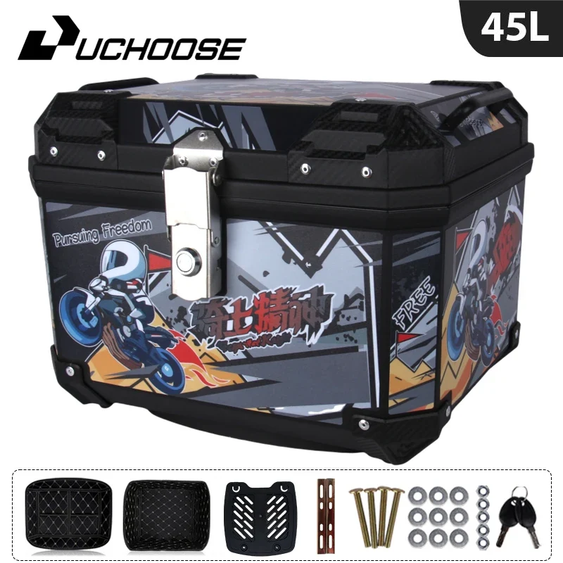 45L Motorcycle Tail Box Universal For R1200GS R1250GS F800GS F850GS G310gs F750gs Top Rear Luggage Tool Tail Box Large Capacity