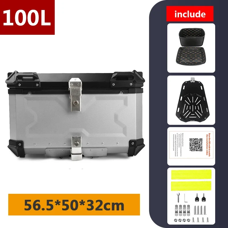 45L 55L 65L 80L 100L Aluminum Motorcycle Box Moto Top Case Rear Storage Luggage Trunk For BMW R1200GS LC R1250GS F800GS