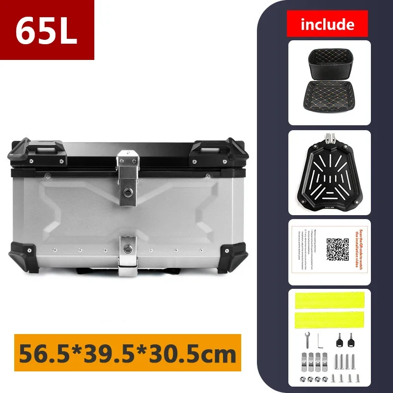 45L 55L 65L 80L 100L Aluminum Motorcycle Box Moto Top Case Rear Storage Luggage Trunk For BMW R1200GS LC R1250GS F800GS