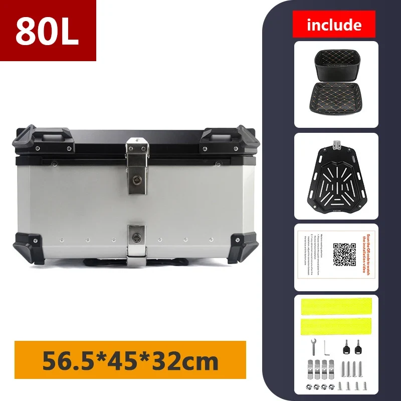 45L 55L 65L 80L 100L Aluminum Motorcycle Box Moto Top Case Rear Storage Luggage Trunk For BMW R1200GS LC R1250GS F800GS