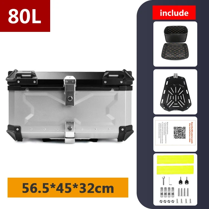 45L 55L 65L 80L 100L Aluminum Motorcycle Box Moto Top Case Rear Storage Luggage Trunk For BMW R1200GS LC R1250GS F800GS