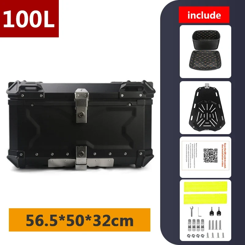 45L 55L 65L 80L 100L Aluminum Motorcycle Box Moto Top Case Rear Storage Luggage Trunk For BMW R1200GS LC R1250GS F800GS
