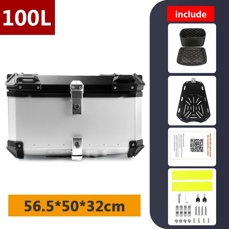 45L 55L 65L 80L 100L Aluminum Motorcycle Box Moto Top Case Rear Storage Luggage Trunk For BMW R1200GS LC R1250GS F800GS
