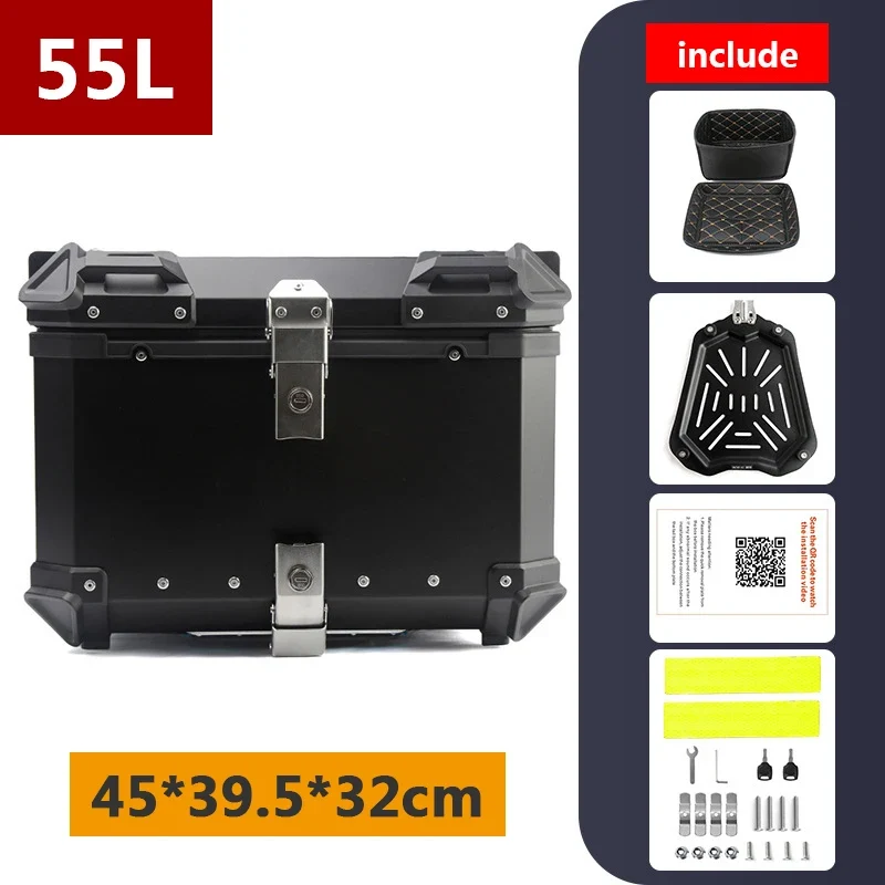 45L 55L 65L 80L 100L Aluminum Motorcycle Box Moto Top Case Rear Storage Luggage Trunk For BMW R1200GS LC R1250GS F800GS