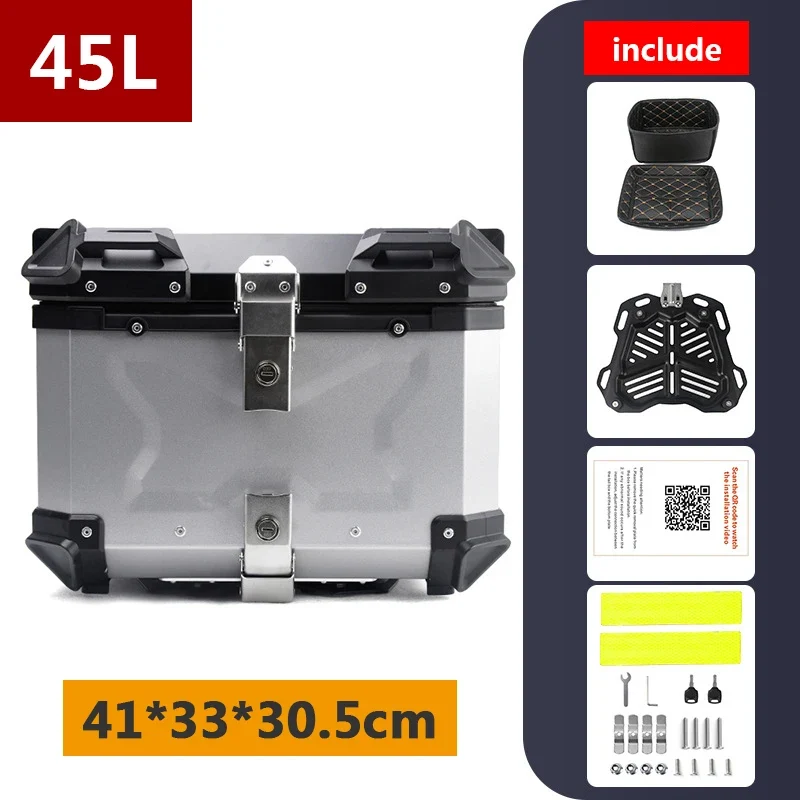 45L 55L 65L 80L 100L Aluminum Motorcycle Box Moto Top Case Rear Storage Luggage Trunk For BMW R1200GS LC R1250GS F800GS
