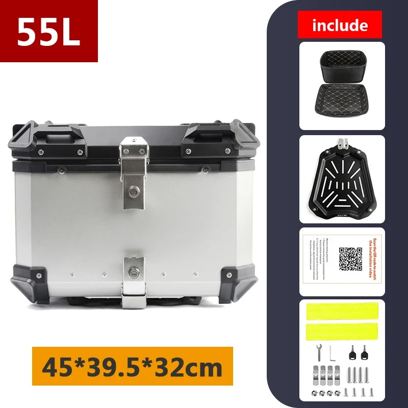 45L 55L 65L 80L 100L Aluminum Motorcycle Box Moto Top Case Rear Storage Luggage Trunk For BMW R1200GS LC R1250GS F800GS