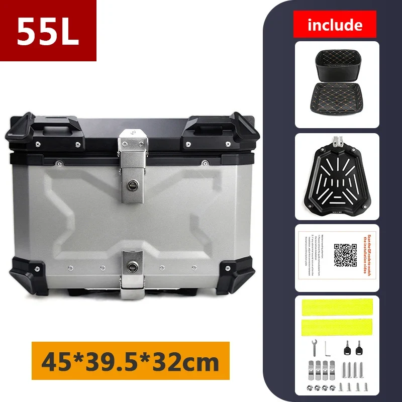 45L 55L 65L 80L 100L Aluminum Motorcycle Box Moto Top Case Rear Storage Luggage Trunk For BMW R1200GS LC R1250GS F800GS