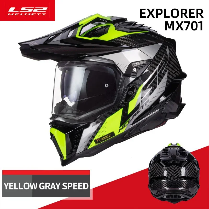 Original LS2 MX701 EXPLORER Off-road Motorcycle Helmet Ls2 MX701 Motocross Helmets Capacete Casco Moto Casque