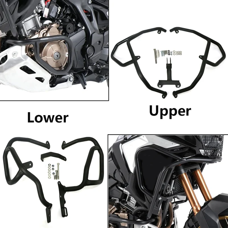 For Honda CRF1100L CRF 1100 L Africa Twin Adventure Sports DCT 2020-2023 Crash Bar Upper&Lower Highway Engine Guard Bumper